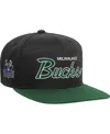 Mitchell & Ness Big Boys And Girls  Black Milwaukee Bucks Team Script Snapback Hat In Black