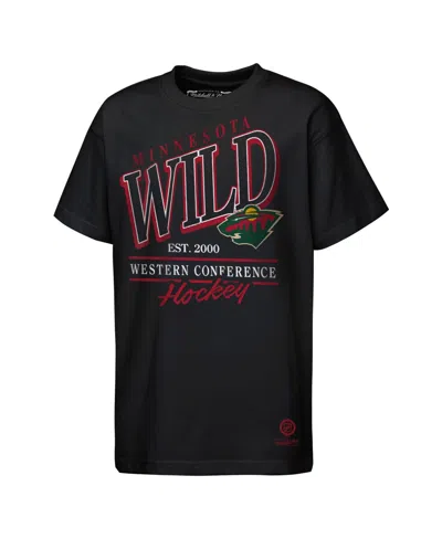 Mitchell & Ness Kids' Big Boys And Girls  Black Minnesota Wild Called Up T-shirt
