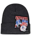 Mitchell & Ness Big Boys And Girls  Black New England Patriots Xl Logo Cuffed Knit Hat In Black