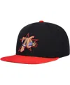 Mitchell & Ness Big Boys And Girls  Black, Red Philadelphia 76ers Two-tone Snapback Hat In Black,red