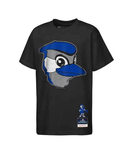 Mitchell & Ness Kids' Big Boys And Girls  Black Toronto Blue Jays Big Face Mascot T-shirt