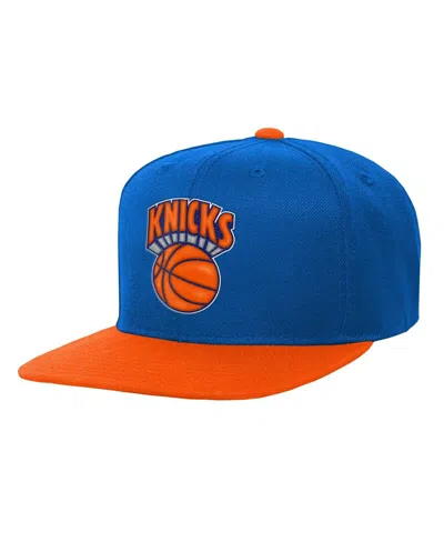 Mitchell & Ness Kids' Big Boys And Girls  Blue, Orange New York Knicks Two-tone Snapback Hat In Blue,orange