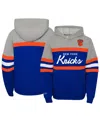 Mitchell & Ness Big Boys And Girls  Heather Gray, Blue New York Knicks Hardwood Classics Head Coach P In Heather Gray,blue