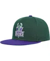 Mitchell & Ness Big Boys And Girls  Hunter Green, Purple Milwaukee Bucks Two-tone Snapback Hat In Green,purple