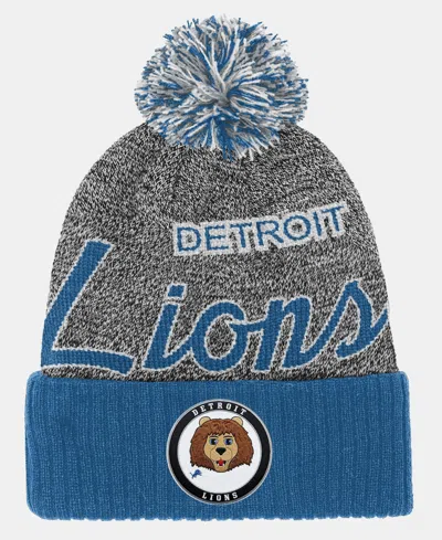 Mitchell & Ness Kids' Big Boys And Girls  Light Blue Detroit Lions Cuffed Knit Hat With Puff