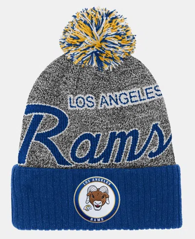 Mitchell & Ness Kids' Big Boys And Girls  Royal Los Angeles Rams Cuffed Knit Hat With Puff In Blue