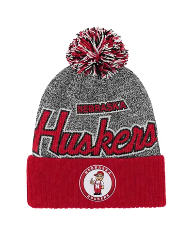 Mitchell & Ness Kids' Big Boys And Girls  Scarlet Nebraska Huskers Mascot Cuffed Knit Hat With Pom In Red