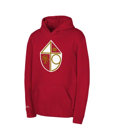 Mitchell & Ness Kids' Big Boys And Girls  Scarlet San Francisco 49ers Retro Logo Retro Logo Hoodie In Red