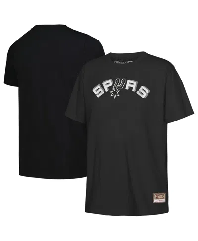 Mitchell & Ness Kids' Big Boys' And Girls' Mitchell Ness Black San Antonio Spurs Hardwood Classics Retro Logo T-shirt