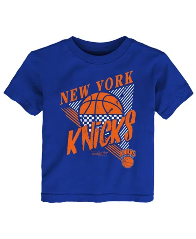 Mitchell & Ness Kids' Big Boys And Girls Mitchell Ness Blue New York Knicks Slam Dunk T-shirt