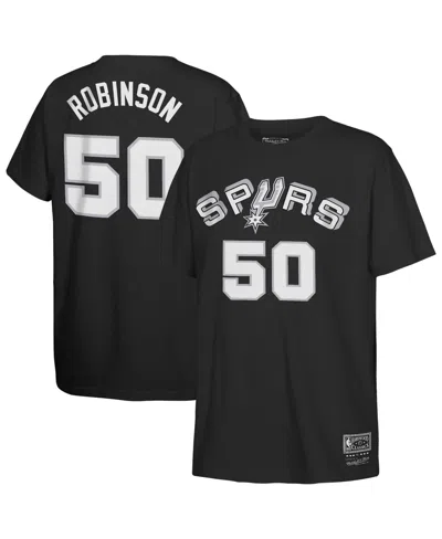 Mitchell & Ness Kids' Big Boys And Girls Mitchell Ness David Robinson Black San Antonio Spurs Hardwood Classics Name Numbe