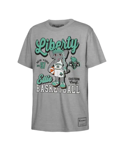 Mitchell & Ness Kids' Big Boys' And Girls' Mitchell Ness Heather Gray New York Liberty That Girl T-shirt