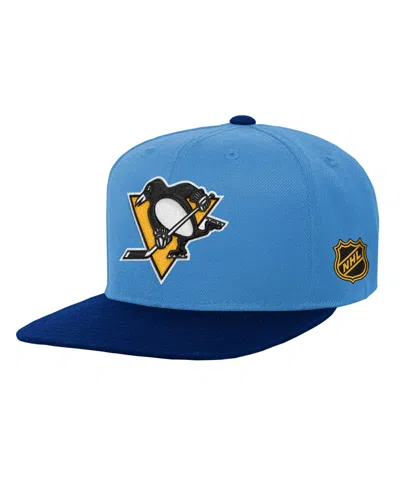 Mitchell & Ness Kids' Big Boys And Girls Mitchell Ness Light Blue/navy Pittsburgh Penguins Legendary Snapback Hat