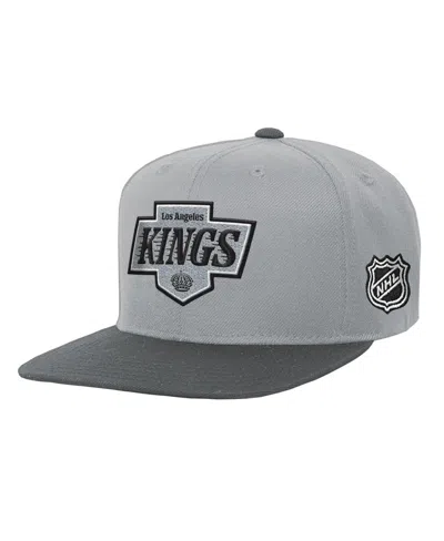 Mitchell & Ness Kids' Big Boys And Girls Mitchell Ness Silver/black Los Angeles Kings Legendary Snapback Hat In Gray
