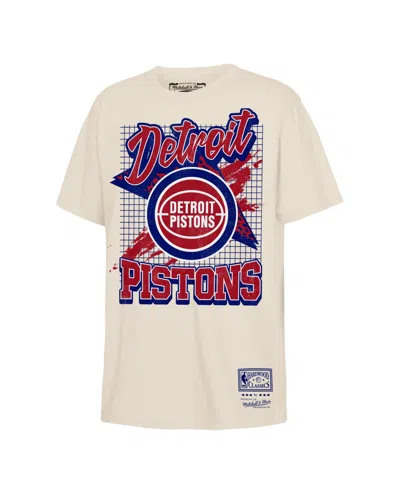 Mitchell & Ness Kids' Big Boys And Girls Natural Detroit Pistons Hardwood Classics Retro Vibe T-shirt In Neutral