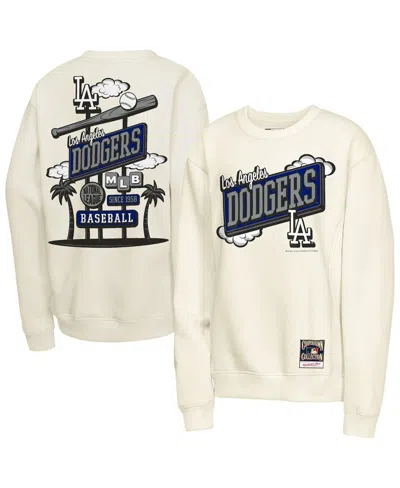 Mitchell & Ness Kids' Big Boys And Girls Natural Los Angeles Dodgers Retro Billboard Sweatshirt In Brown