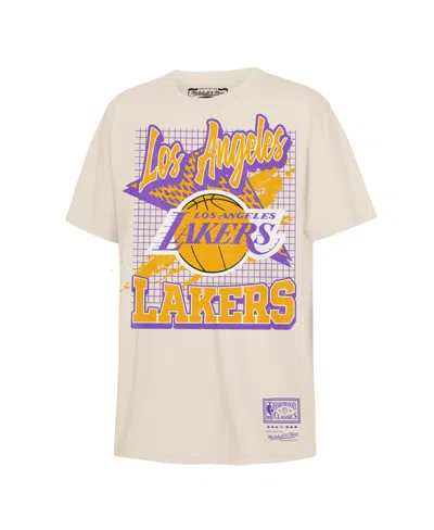 Mitchell & Ness Kids' Big Boys And Girls Natural Los Angeles Lakers Hardwood Classics Retro Vibe T-shirt In Neutral