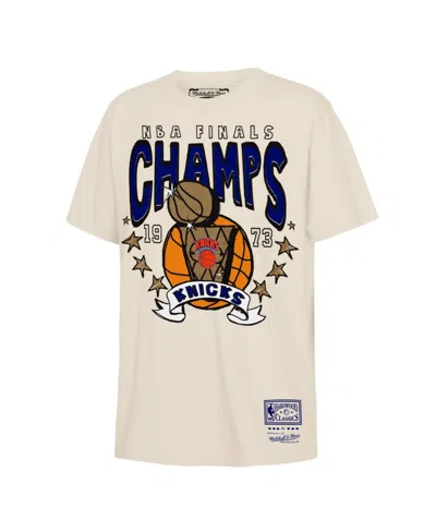 Mitchell & Ness Kids' Big Boys And Girls Natural New York Knicks 1973 Nba Finals Champions Hardwood Classics History T-shi In Neutral