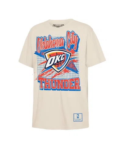 Mitchell & Ness Kids' Big Boys And Girls Natural Oklahoma City Thunder Hardwood Classics Retro Vibe T-shirt In Neutral
