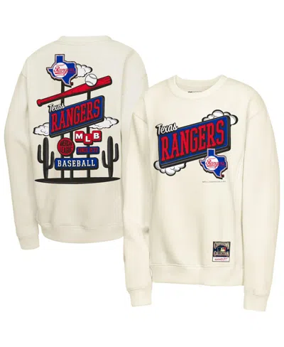Mitchell & Ness Kids' Big Boys And Girls Natural Texas Rangers Retro Billboard Sweatshirt In Neutral