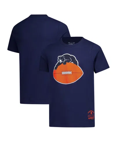 Mitchell & Ness Kids' Big Boys And Girls Navy Chicago Bears Retro Logo T-shirt In Blue