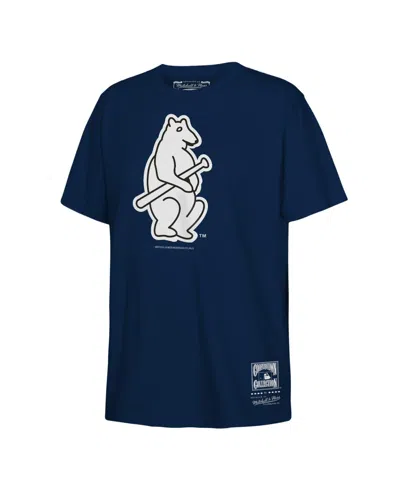 Mitchell & Ness Kids' Big Boys And Girls Navy Chicago Cubs Retro Logo T-shirt In Blue