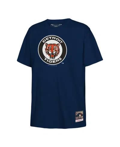 Mitchell & Ness Kids' Big Boys And Girls Navy Detroit Tigers Retro Logo T-shirt In Blue