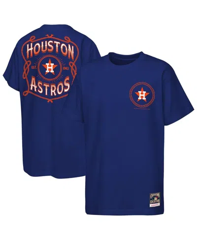 Mitchell & Ness Kids' Big Boys And Girls Navy Houston Astros Cooperstown Rodeo Rope T-shirt In Blue