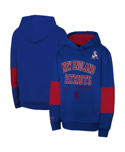 Mitchell & Ness Kids' Big Boys And Girls Navy New England Patriots Retro Fleece Pullover Hoodie