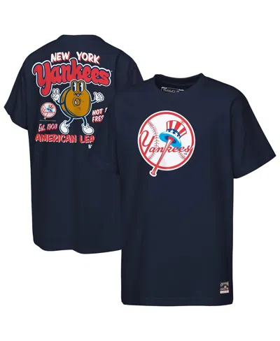 Mitchell & Ness Kids' Big Boys And Girls Navy New York Yankees Cooperstown Concession T-shirt In Black
