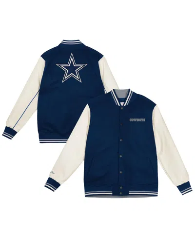 Mitchell & Ness Kids' Big Boys And Girls Navy/cream Dallas Cowboys Full-snap Varsity Jacket In Multi