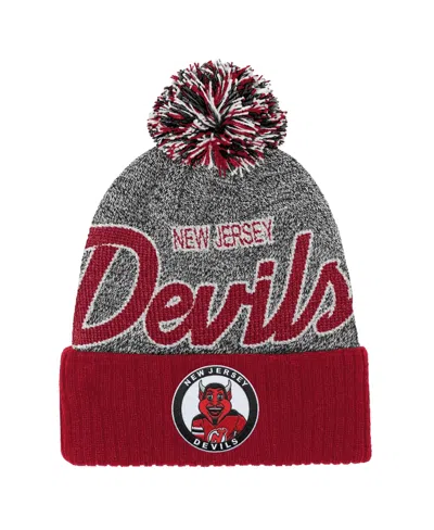 Mitchell & Ness Kids' Big Boys And Girls New Jersey Devils Cuffed-knit Pom Beanie In Gray