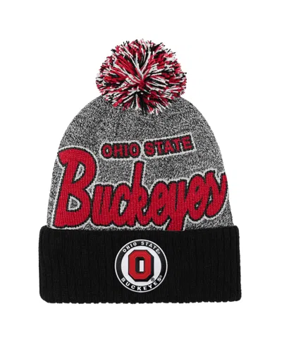 Mitchell & Ness Kids' Big Boys And Girls Ohio State Buckeyes Cuffed Knit Mascot Beanie In Black