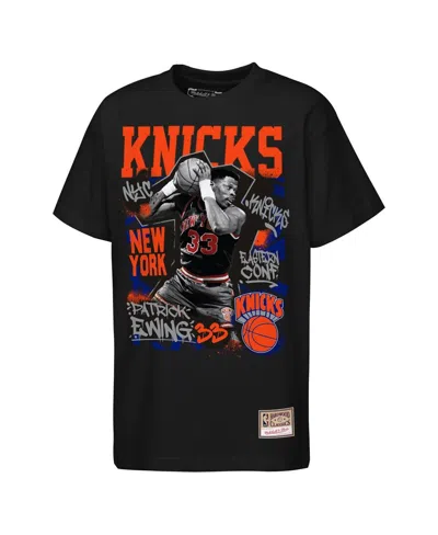 Mitchell & Ness Kids' Big Boys And Girls Patrick Ewing Black New York Knicks Hardwood Classics Star Moment T-shirt