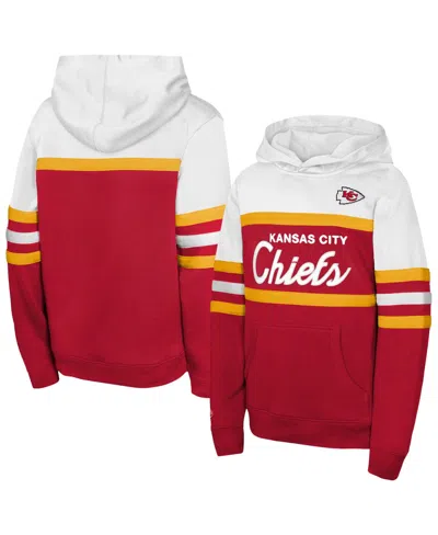 Mitchell & Ness Kids' Big Boys' And Girls' Red Kansas City Chiefs Head Coach Hoodie In Multi
