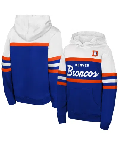 Mitchell & Ness Kids' Big Boys' And Girls' Royal Denver Broncos Throwback Head Coach Hoodie In Blue