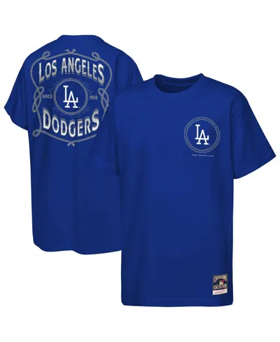 Mitchell & Ness Kids' Big Boys And Girls Royal Los Angeles Dodgers Cooperstown Rodeo Rope T-shirt In Blue