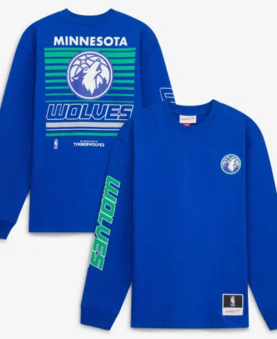 Mitchell & Ness Kids' Big Boys' And Girls' Royal Minnesota Timberwolves Triple Play Long-sleeves T-shirt