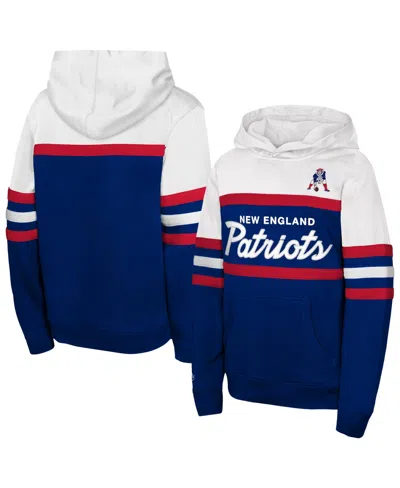 Mitchell & Ness Kids' Big Boys' And Girls' Royal New England Patriots Throwback Head Coach Hoodie