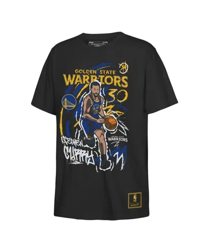 Mitchell & Ness Kids' Big Boys And Girls Stephen Curry Black Golden State Warriors Chalked Up Player Name & Number T-shirt