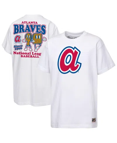 Mitchell & Ness Kids' Big Boys And Girls White Atlanta Braves Cooperstown Concession T-shirt