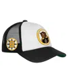 Mitchell & Ness Big Boys And Girls White Boston Bruins Mascot Adjustable Trucker Hat In Brown