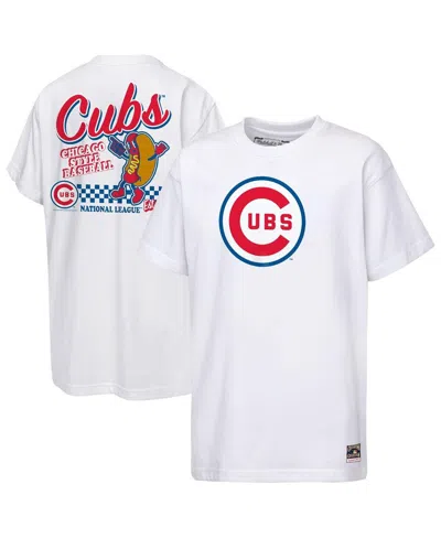 Mitchell & Ness Kids' Big Boys And Girls White Chicago Cubs Cooperstown Concession T-shirt