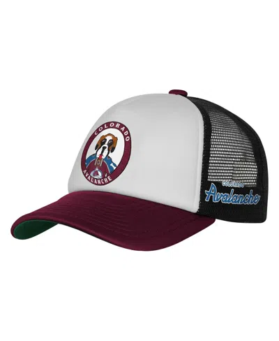 Mitchell & Ness Kids' Big Boys And Girls White Colorado Avalanche Mascot Adjustable Trucker Hat