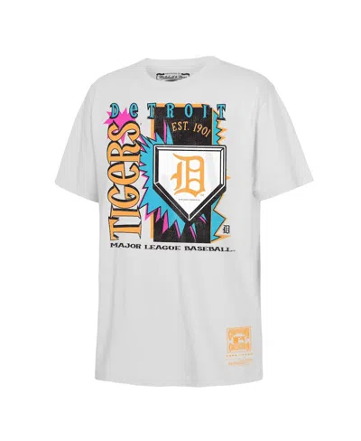 Mitchell & Ness Kids' Big Boys And Girls White Detroit Tigers Cooperstown Neon Field Shock T-shirt