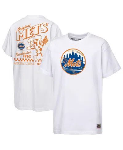 Mitchell & Ness Kids' Big Boys And Girls White New York Mets Cooperstown Concession T-shirt