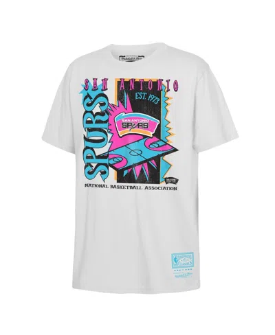 Mitchell & Ness Kids' Big Boys And Girls White San Antonio Spurs Neon Court Shock T-shirt