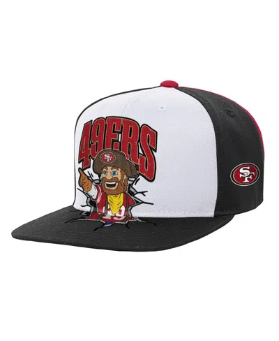 Mitchell & Ness Kids' Big Boys And Girls White San Francisco 49ers Team Mascot Snapback Hat In Black