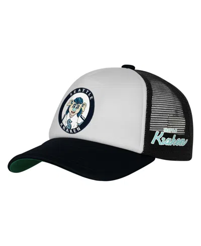 Mitchell & Ness Kids' Big Boys And Girls White Seattle Kraken Mascot Adjustable Trucker Hat