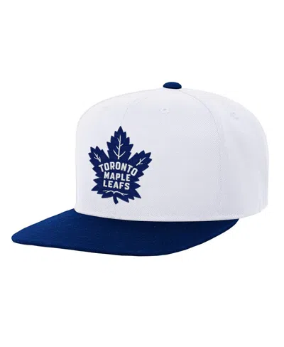 Mitchell & Ness Kids' Big Boys And Girls White/blue Toronto Maple Leaf's Core Team Two-tone Snapback Hat